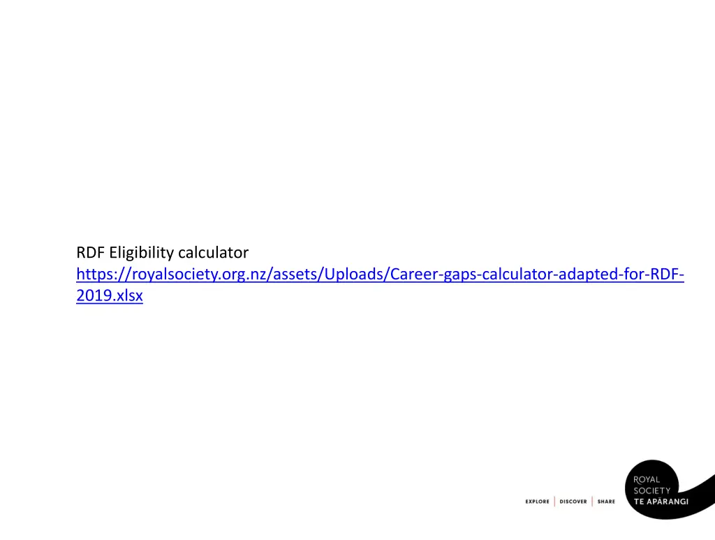 rdf eligibility calculator https royalsociety