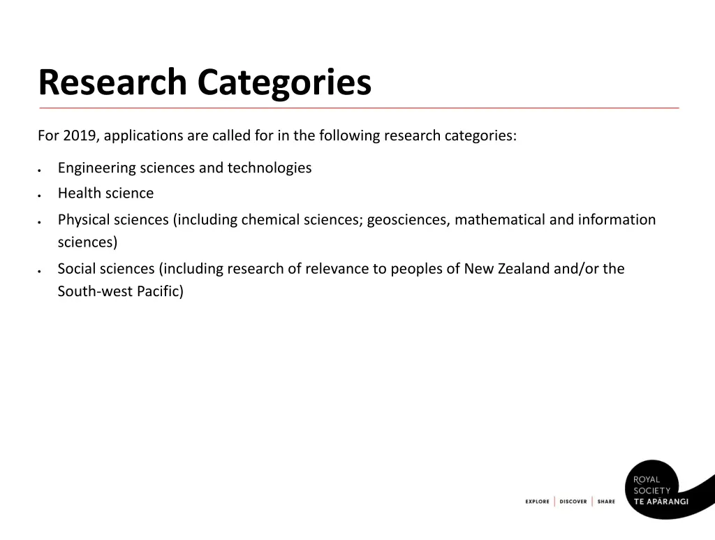 research categories