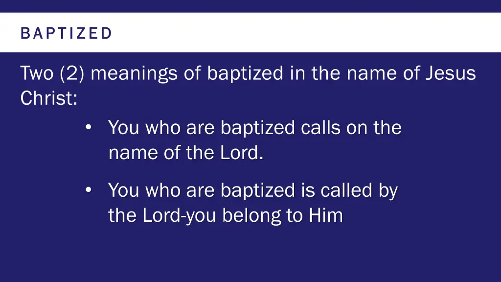 baptized baptized