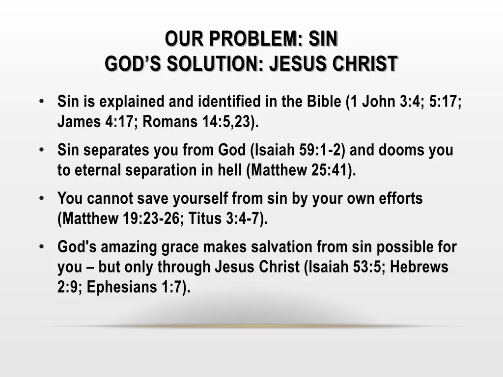 our problem sin god s solution jesus christ