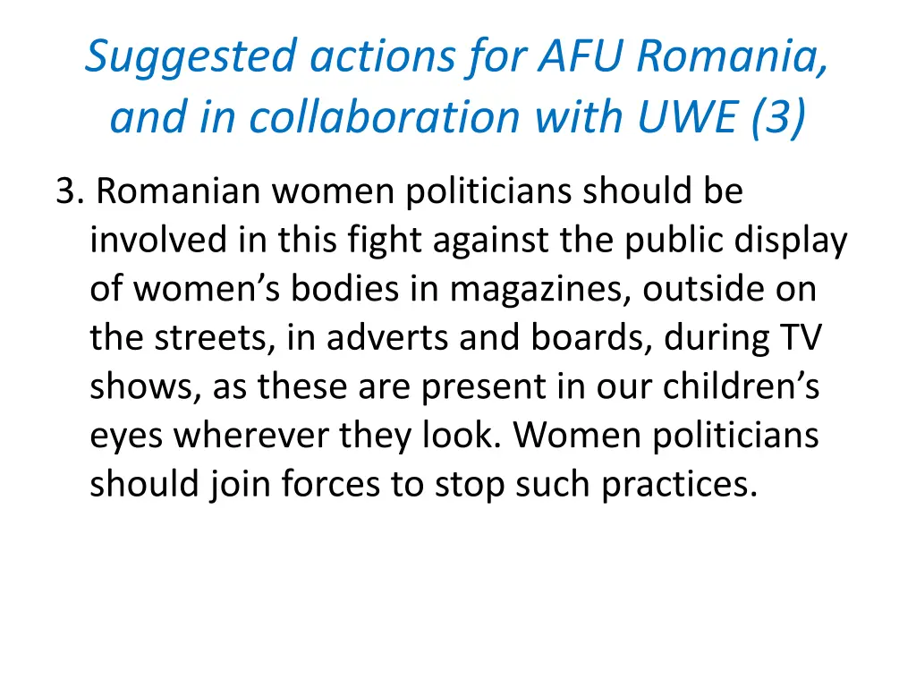 suggested actions for afu romania 2