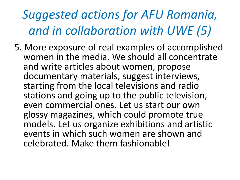 suggested actions for afu romania 4