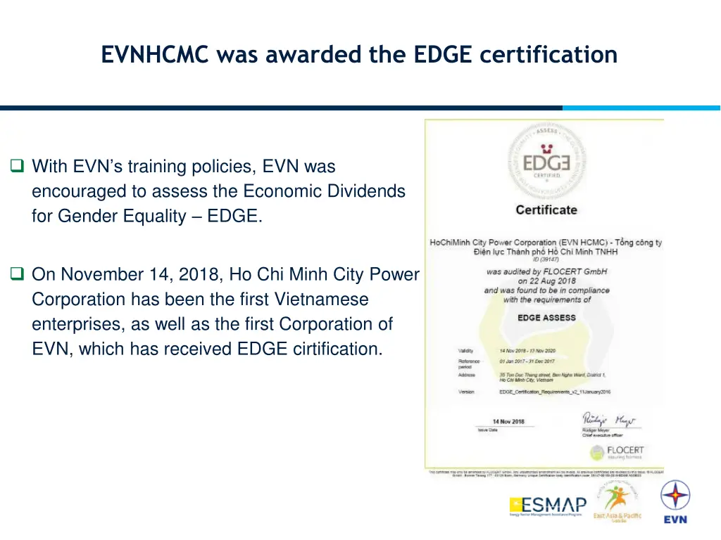 evnhcmc was awarded the edge certification