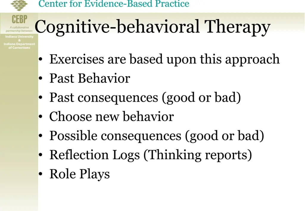 cognitive behavioral therapy