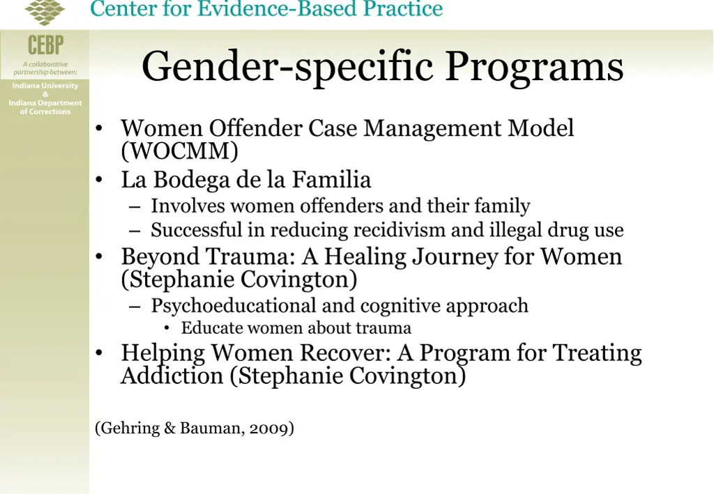 gender specific programs 1