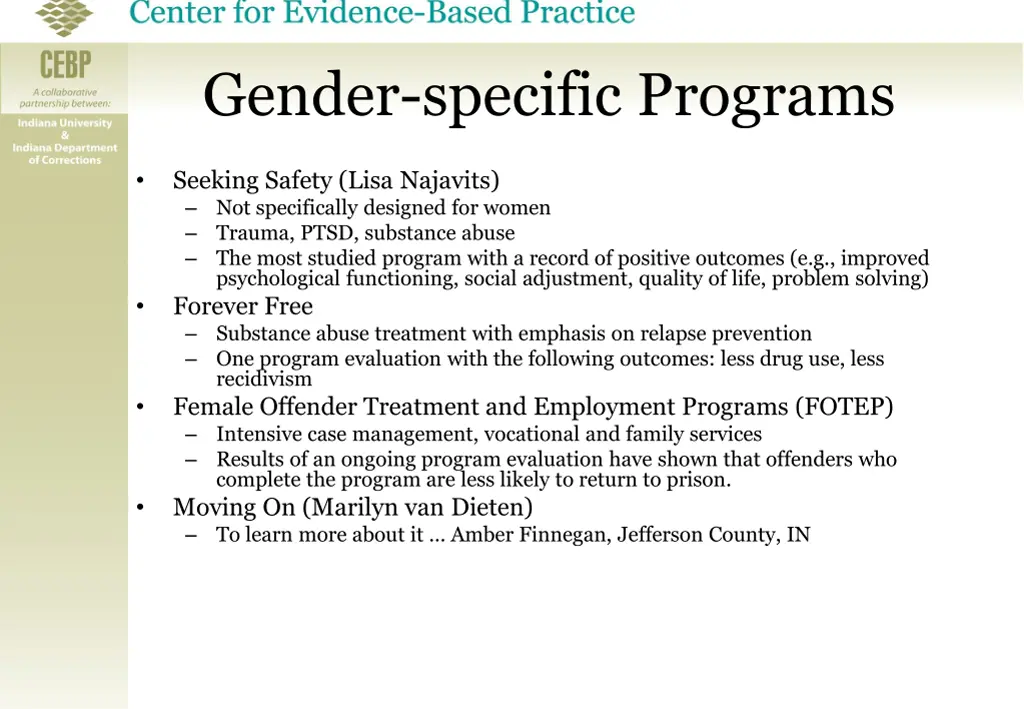 gender specific programs 2