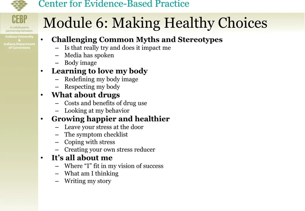 module 6 making healthy choices