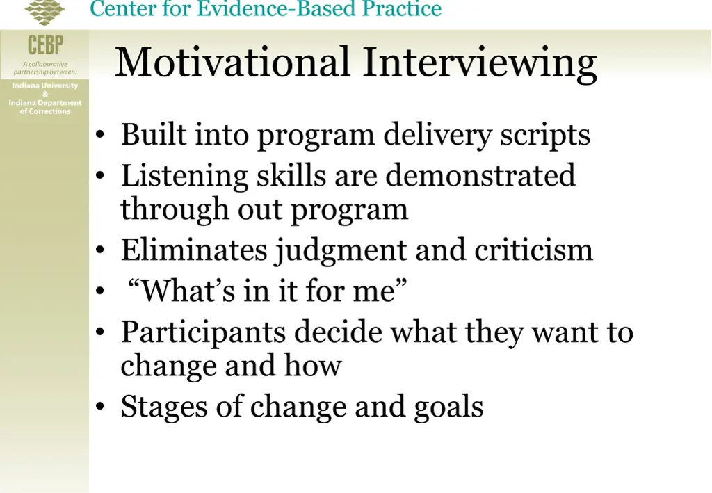 motivational interviewing