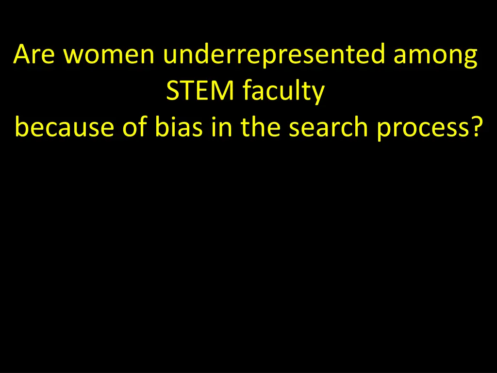 are women underrepresented among stem faculty 1