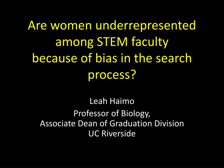 are women underrepresented among stem faculty