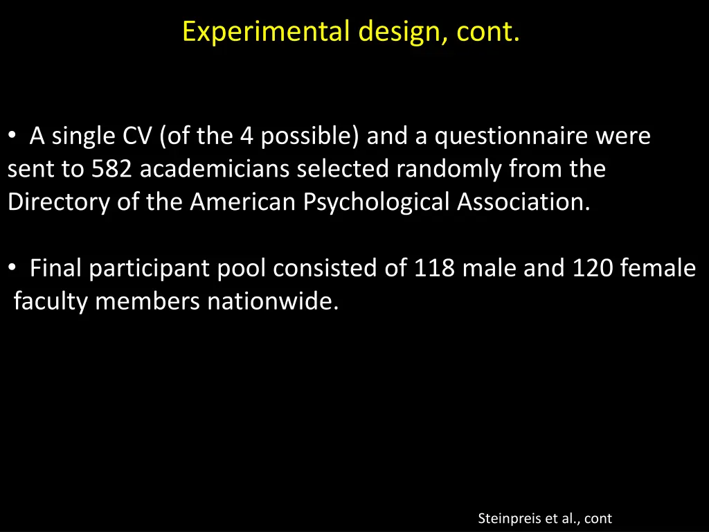 experimental design cont