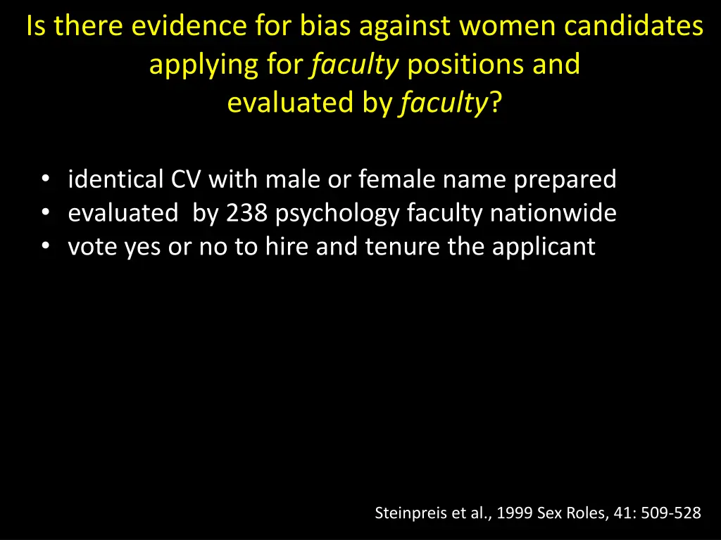 is there evidence for bias against women 1