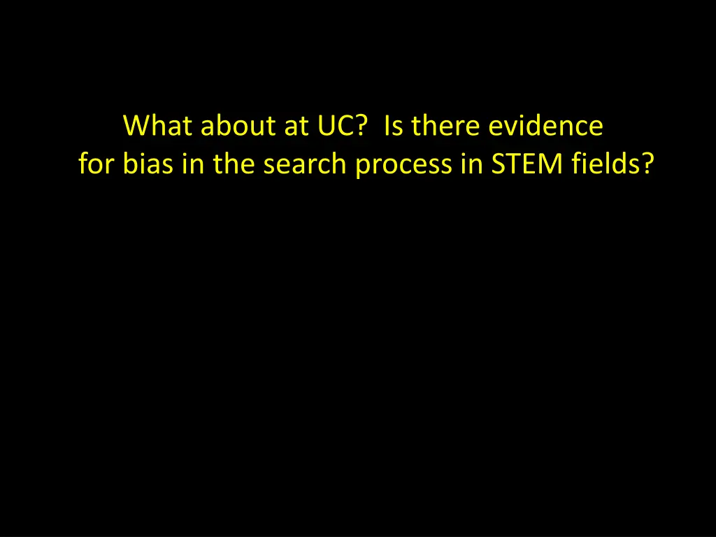 what about at uc is there evidence for bias