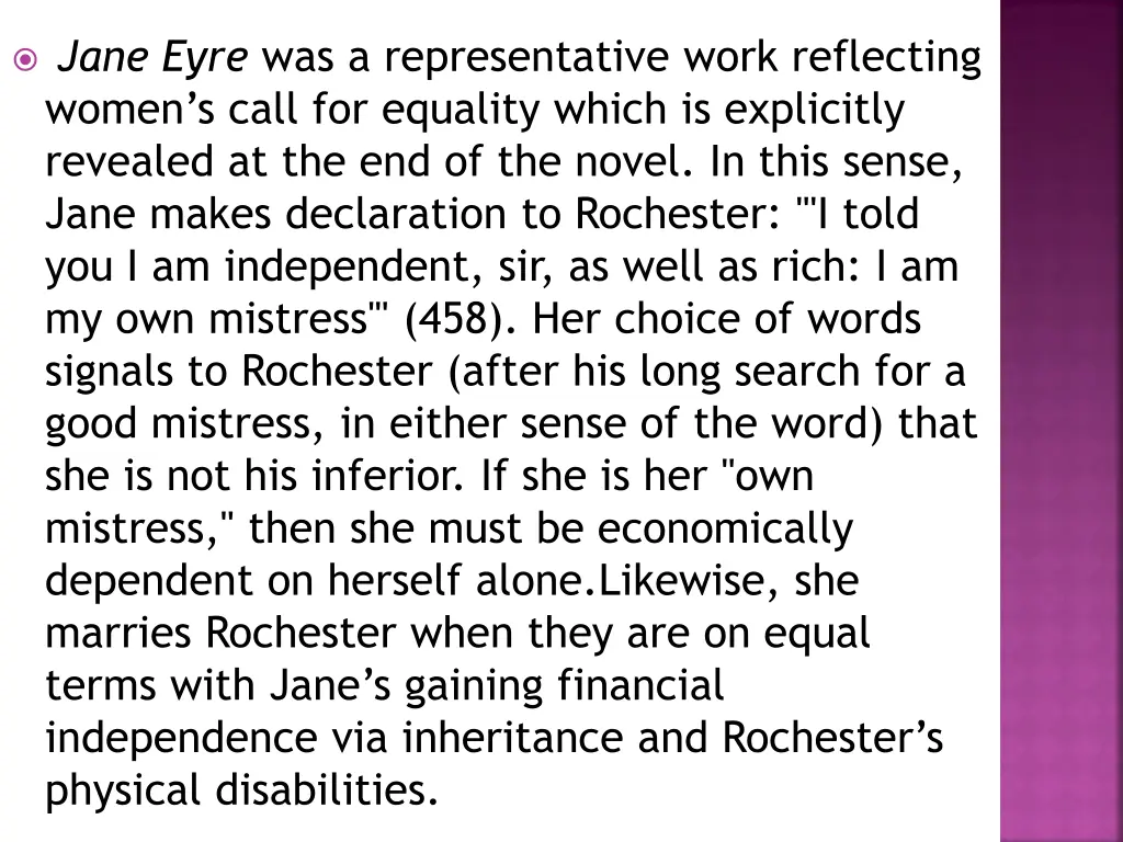 jane eyre was a representative work reflecting