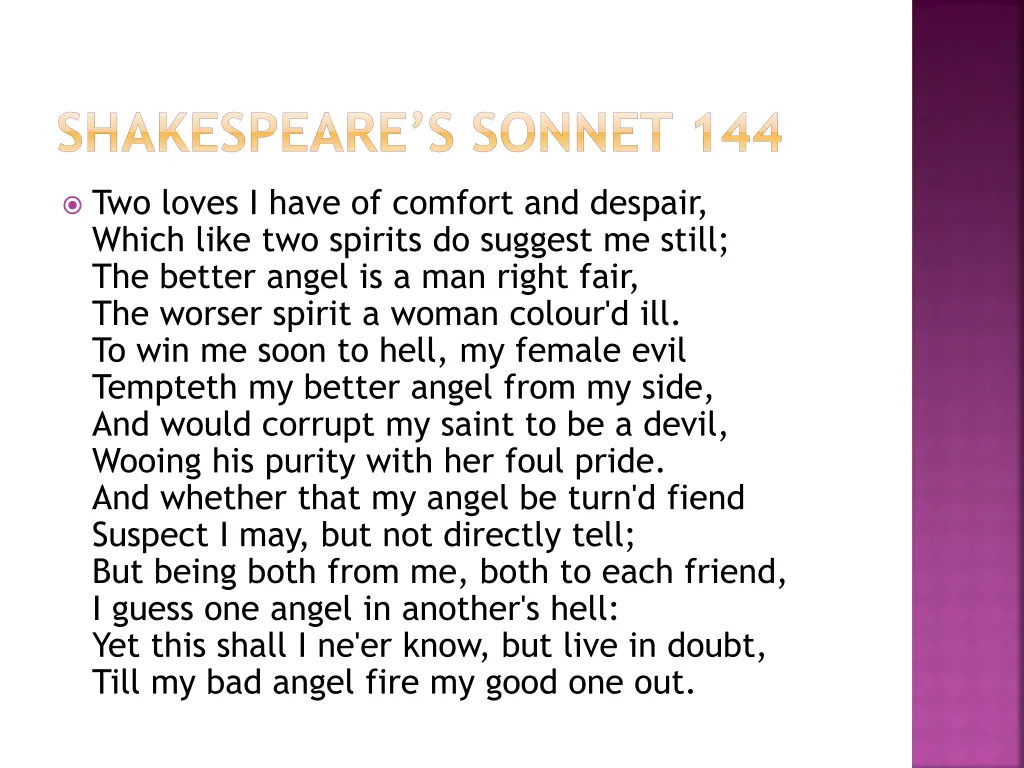 shakespeare s sonnet 144