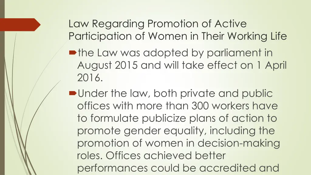 law regarding promotion of active participation