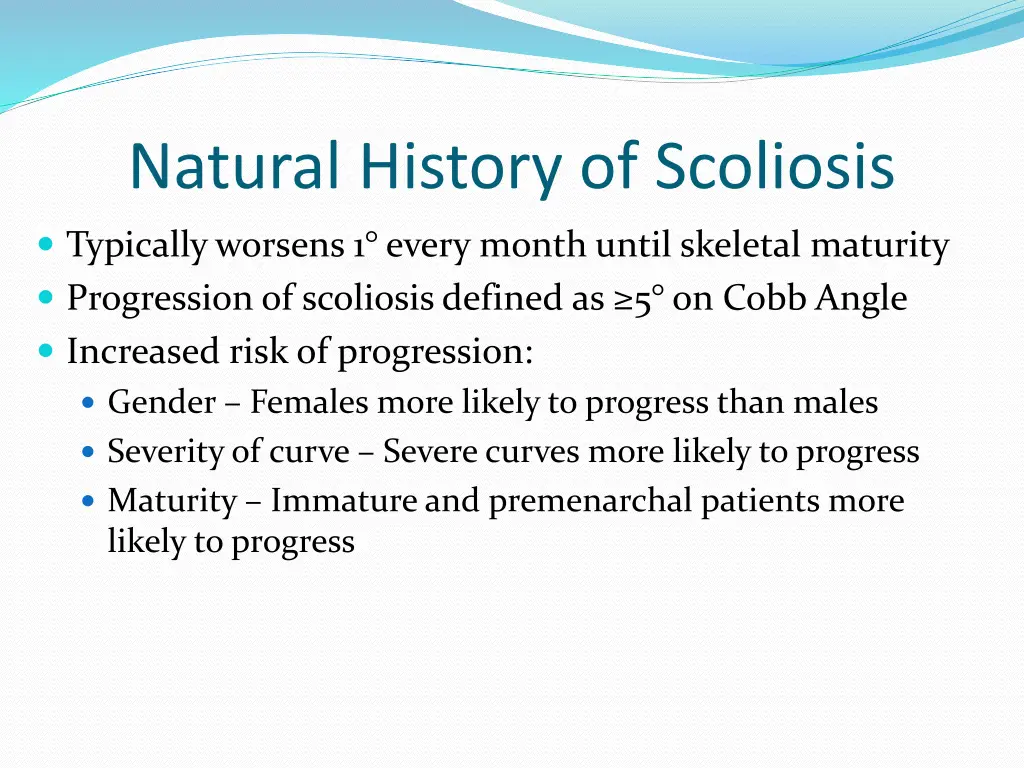 natural history of scoliosis