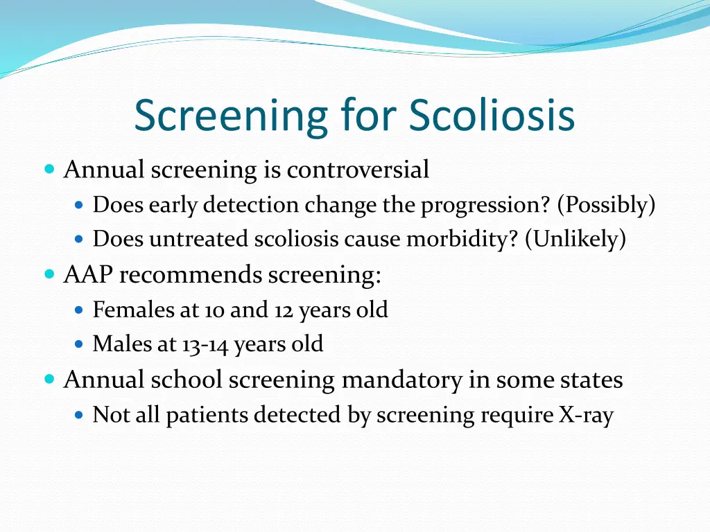 screening for scoliosis