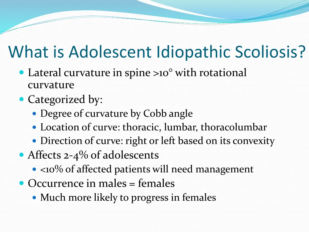 what is adolescent idiopathic scoliosis lateral