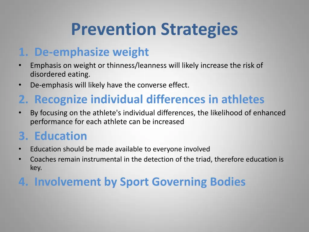 prevention strategies