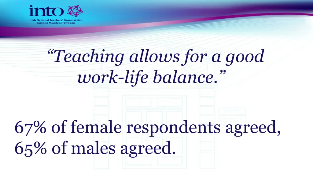 teaching allows for a good work life balance