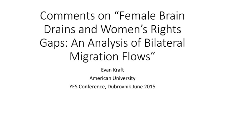 comments on female brain drains and women