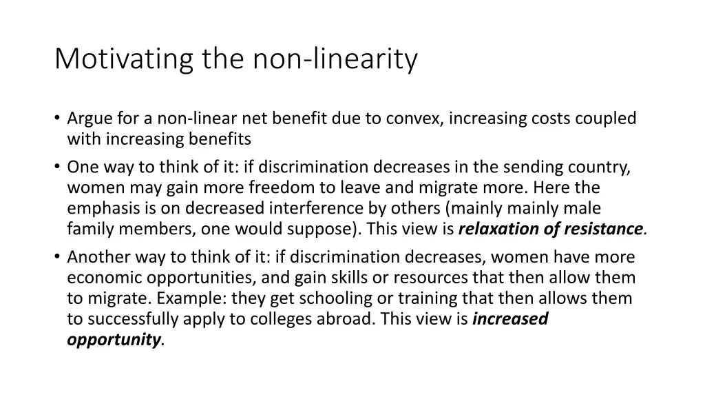 motivating the non linearity