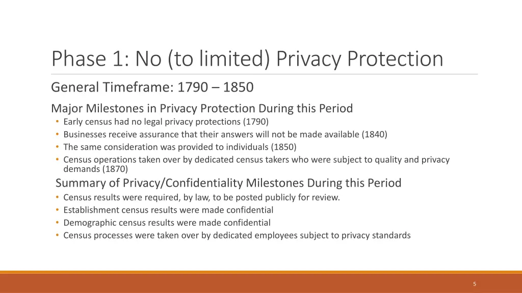 phase 1 no to limited privacy protection