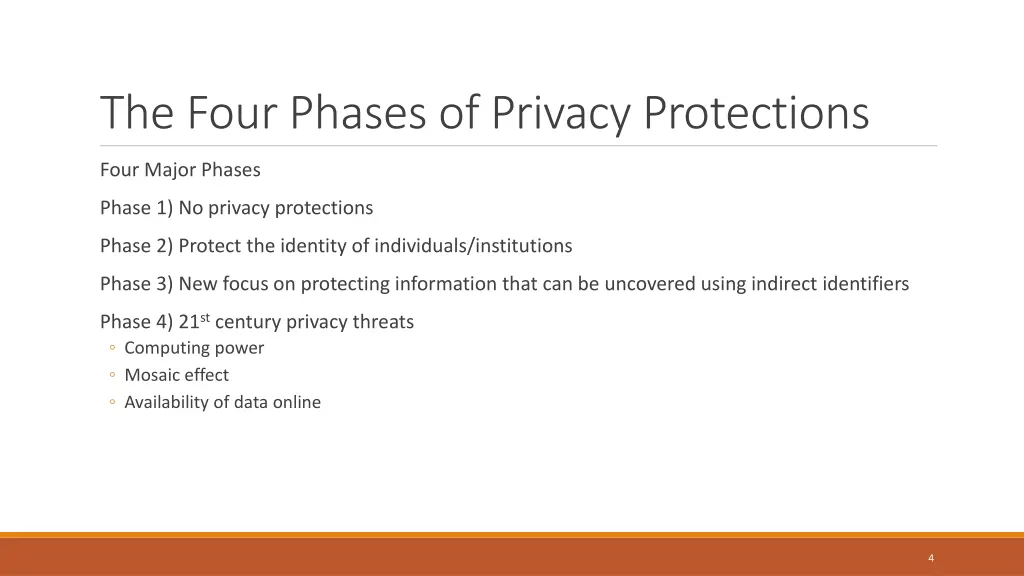 the four phases of privacy protections