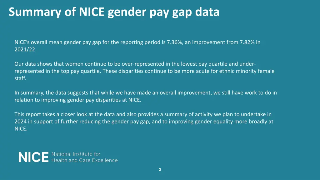 summary of nice gender pay gap data