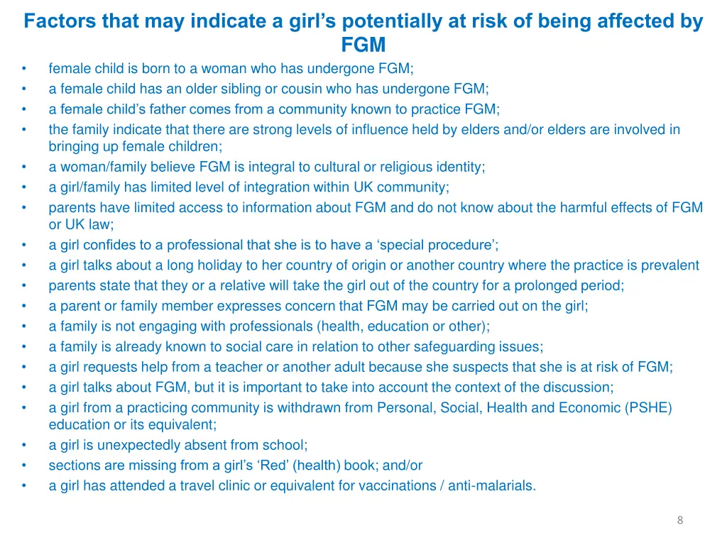 factors that may indicate a girl s potentially