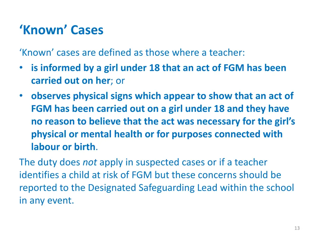 known cases