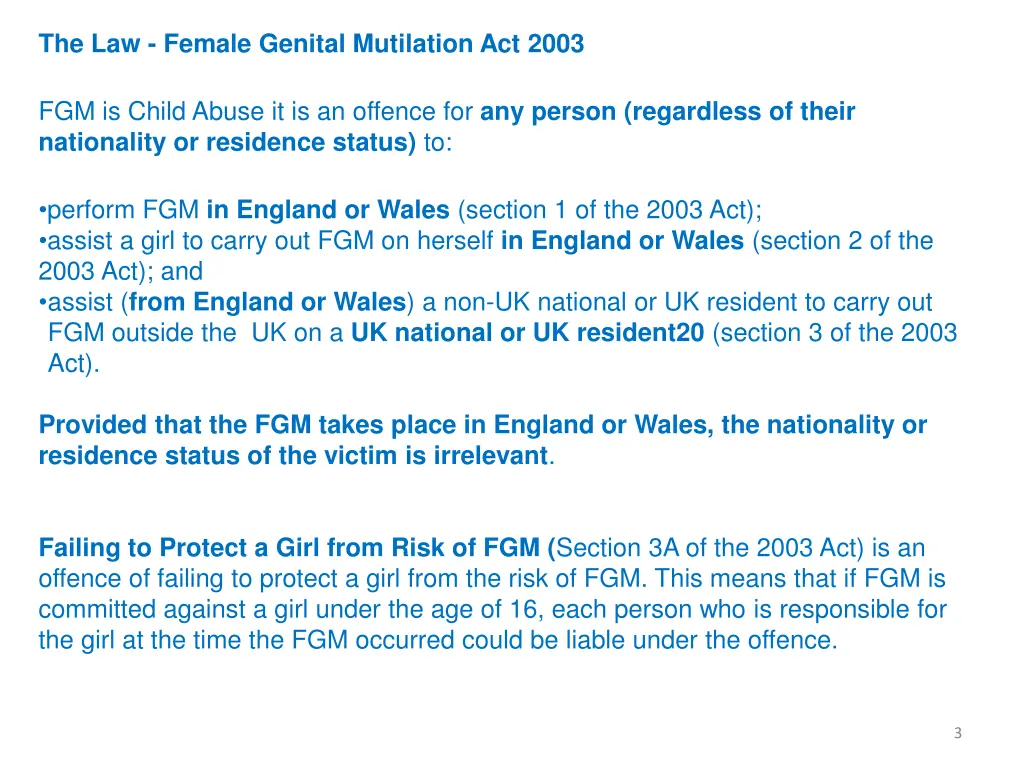 the law female genital mutilation act 2003