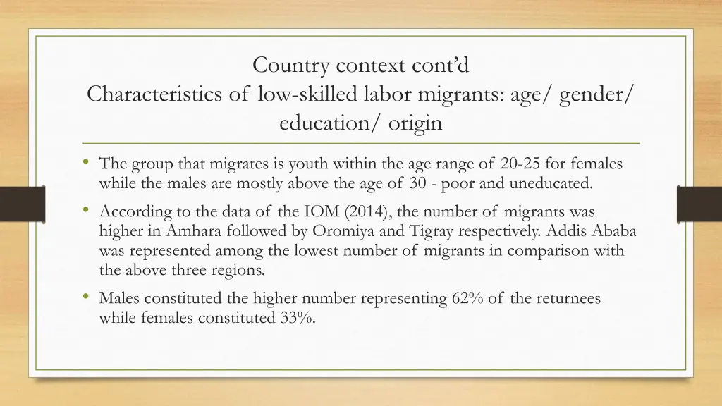 country context cont d