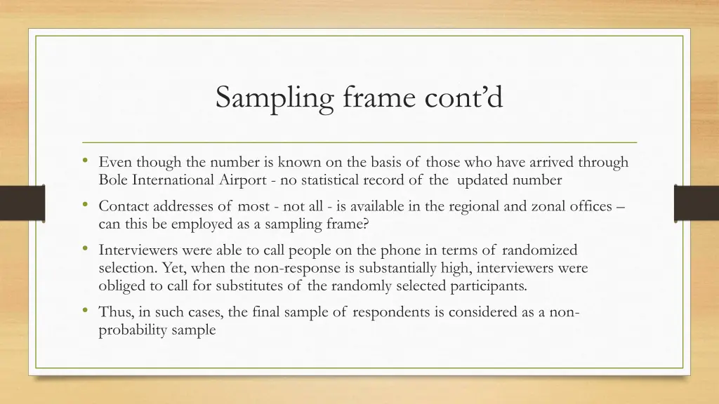 sampling frame cont d 1