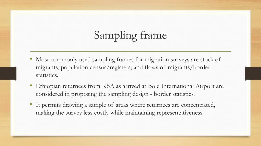 sampling frame