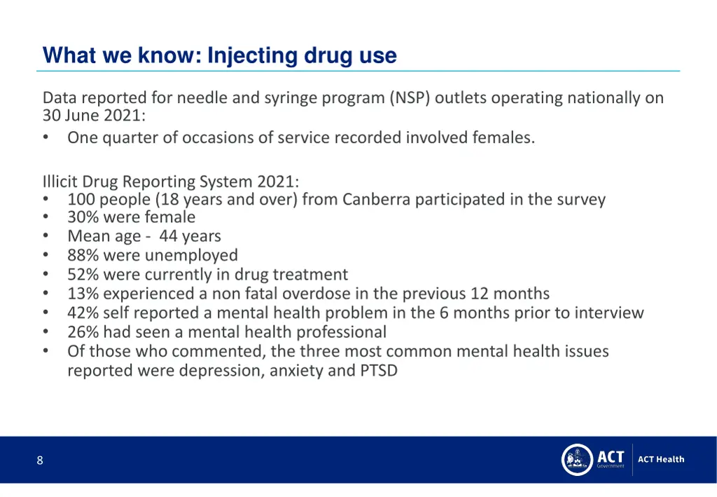 what we know injecting drug use