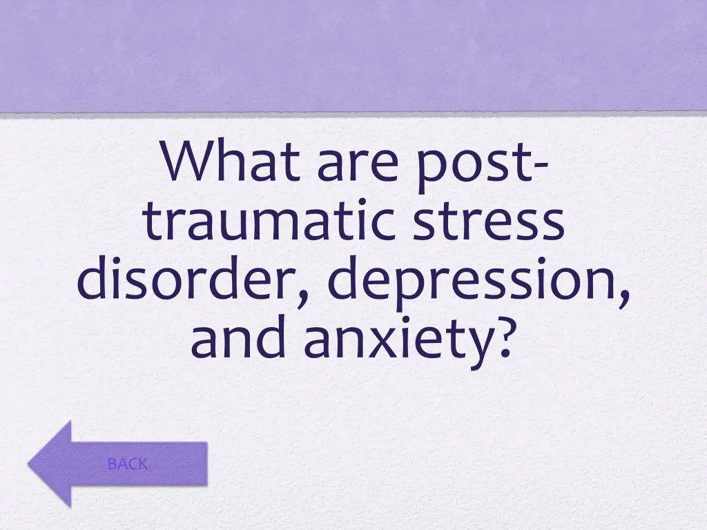 what are post traumatic stress disorder