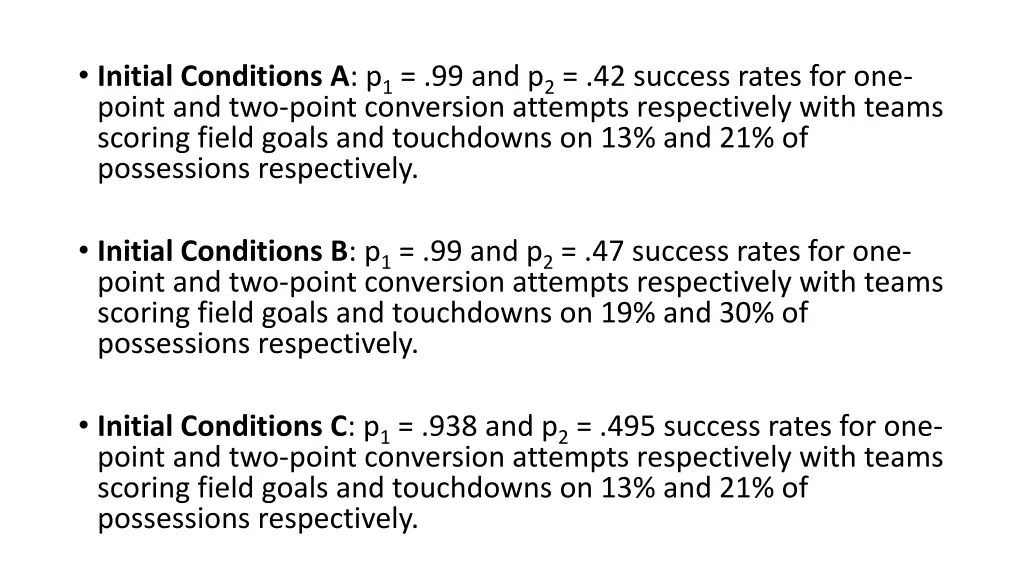 initial conditions a p 1 99 and p 2 42 success