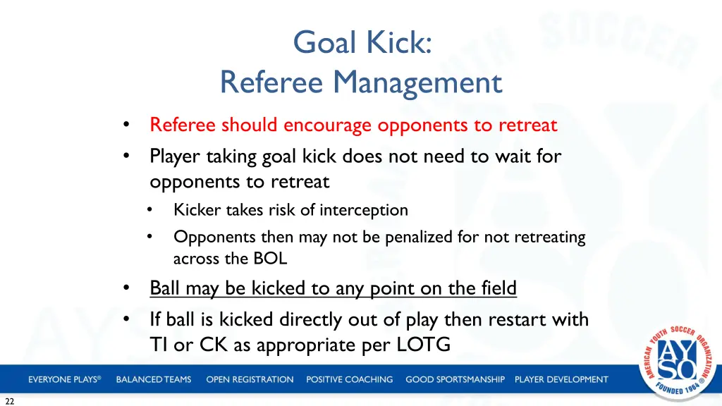 goal kick referee management