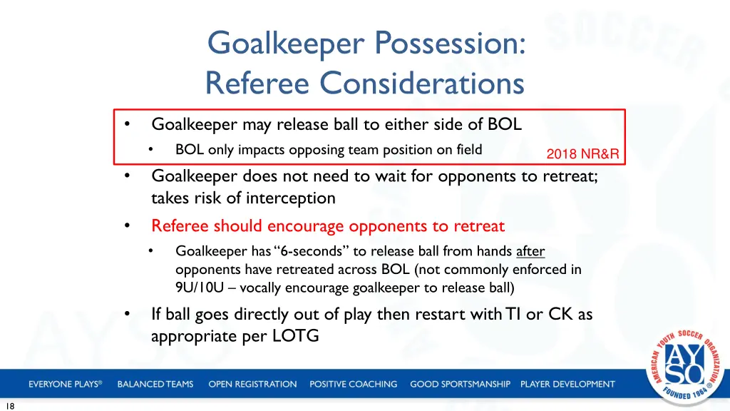 goalkeeper possession referee considerations