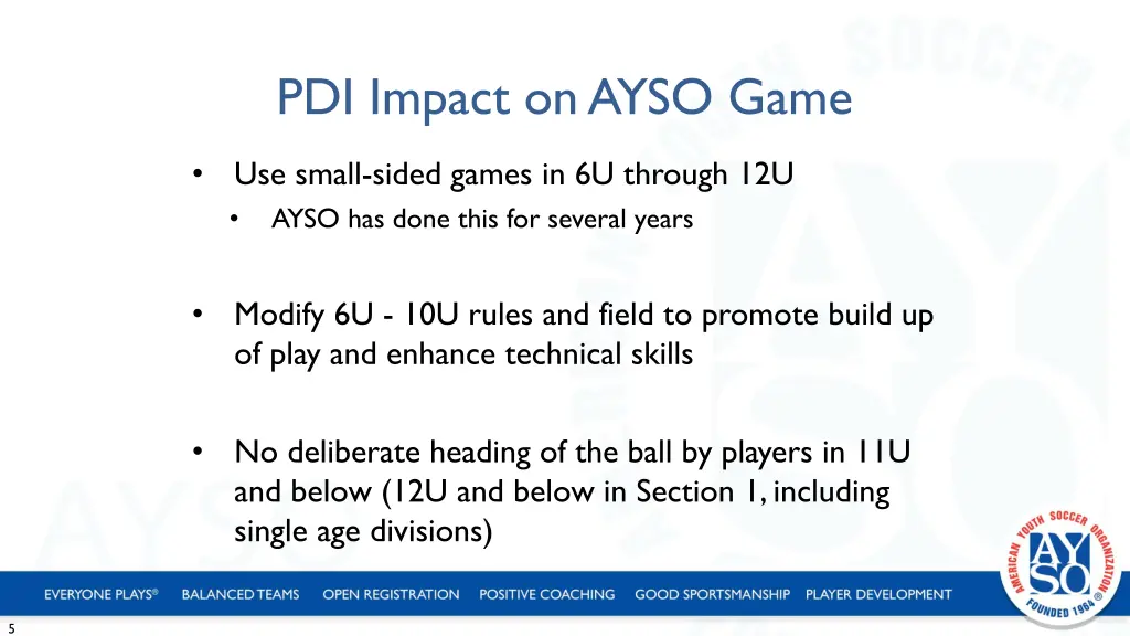 pdi impact on ayso game