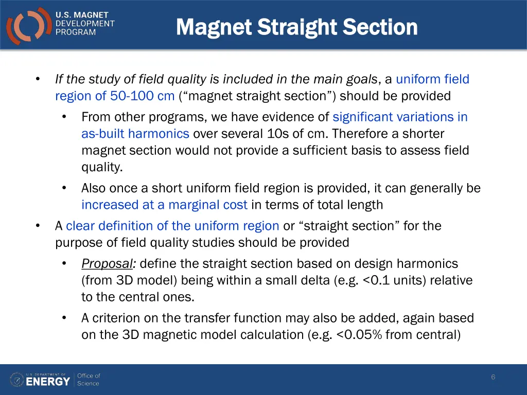 magnet straight section magnet straight section