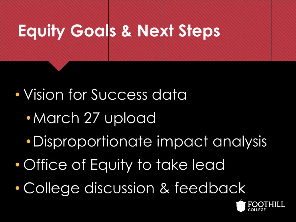 equity goals next steps