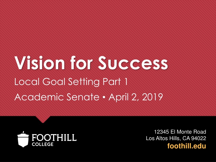 vision for success local goal setting part