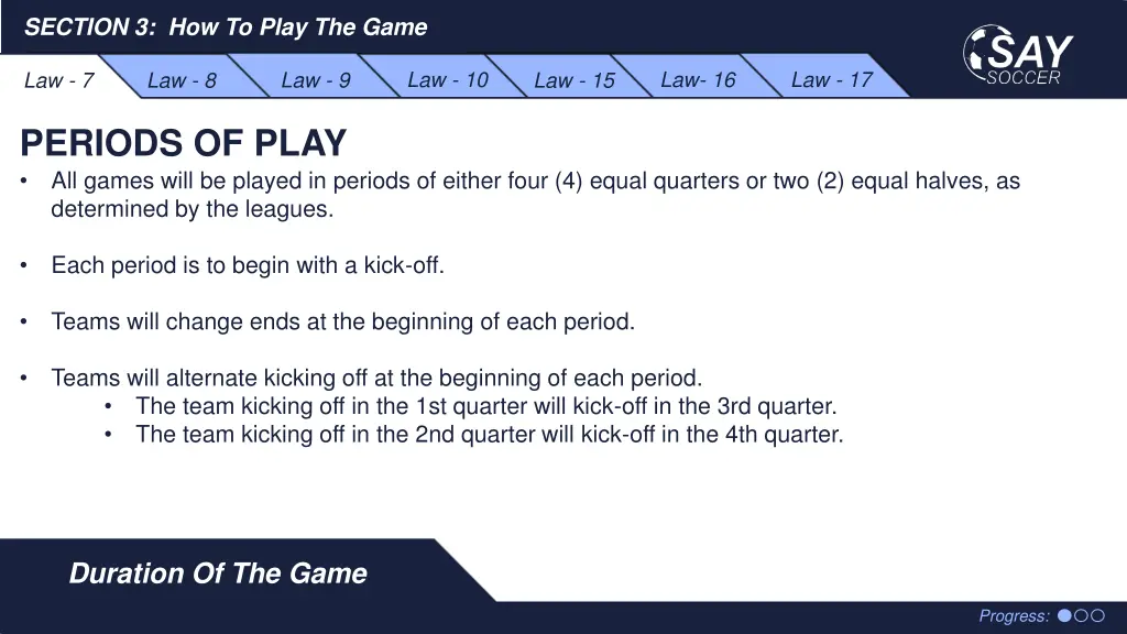 section 3 how to play the game