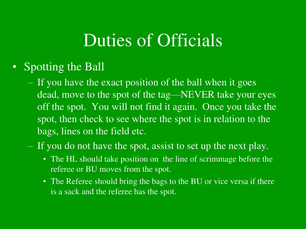 duties of officials 1