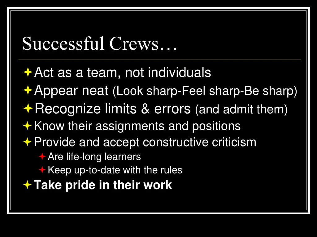 successful crews