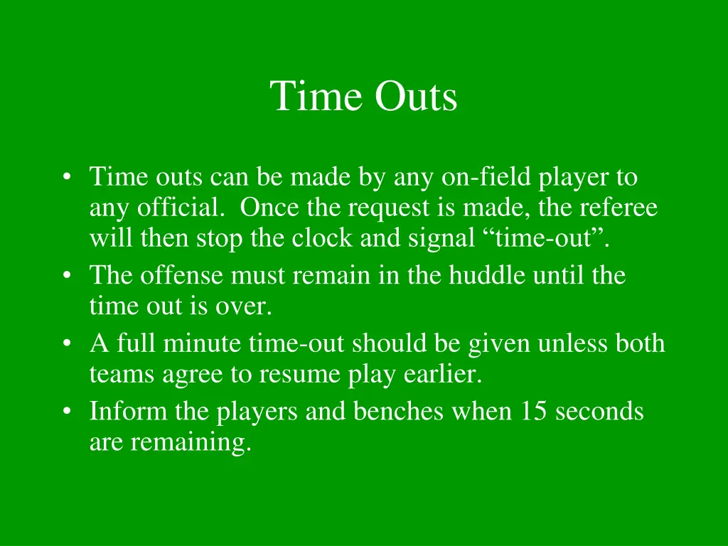 time outs