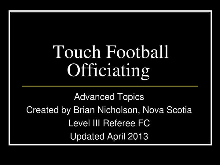 touch football officiating